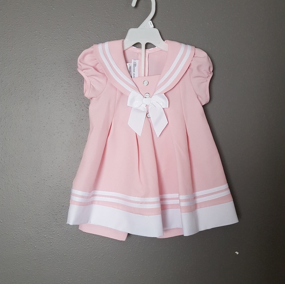 《Billie Jean》Pink Dropwaist Dress•Nautical Set